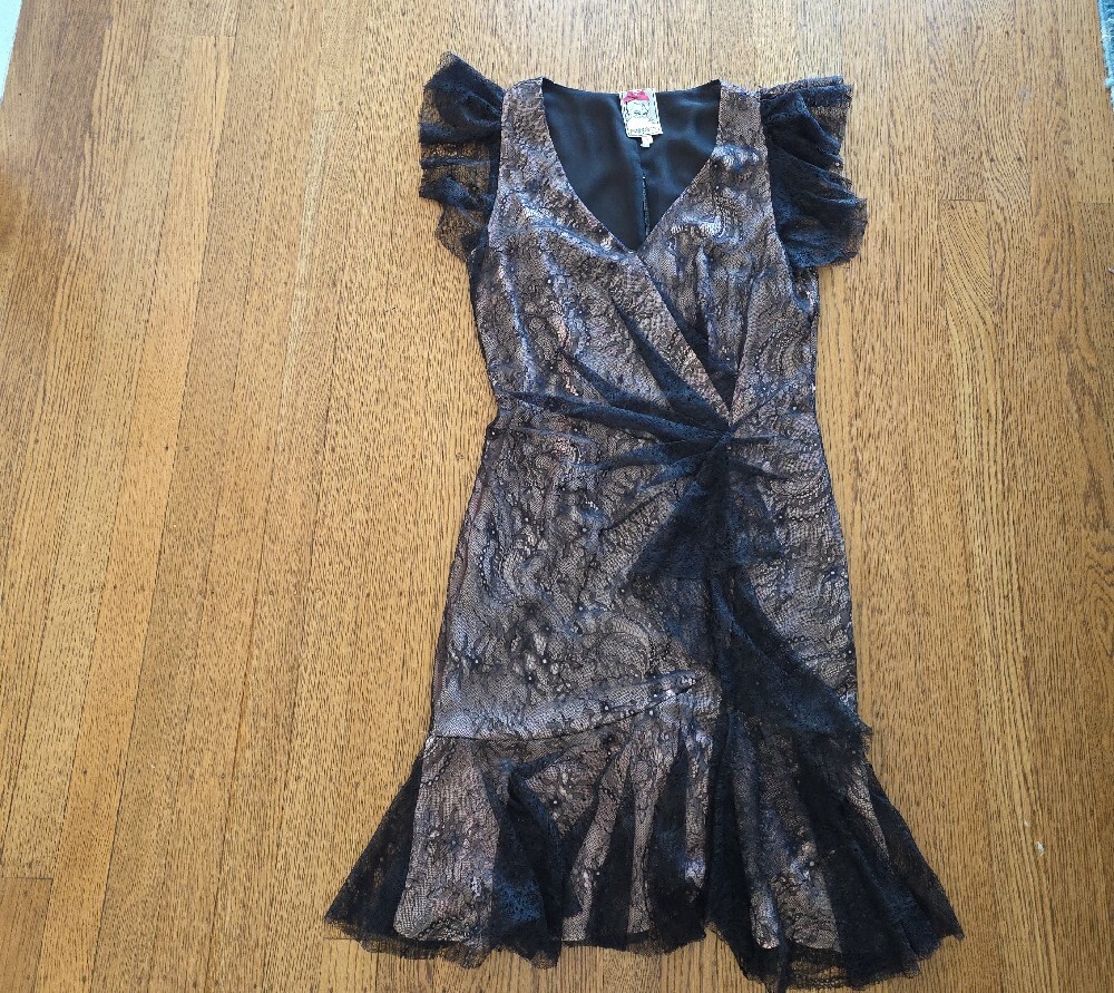 💙Yoana Baraschi Black Lace Overlay Dress - Picture 10 of 15